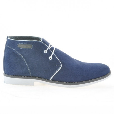 Bottes homme 454 indigo velours+blanc