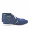 Bottes homme 454 indigo velours+blanc