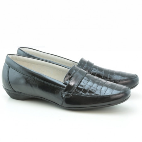 Chaussures casual femme (grandes tailles) 679m croco verni noir