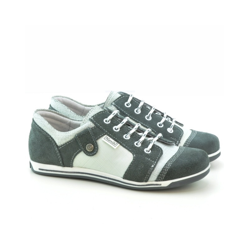 Baskets femme 143-1 bufo gris+blanc