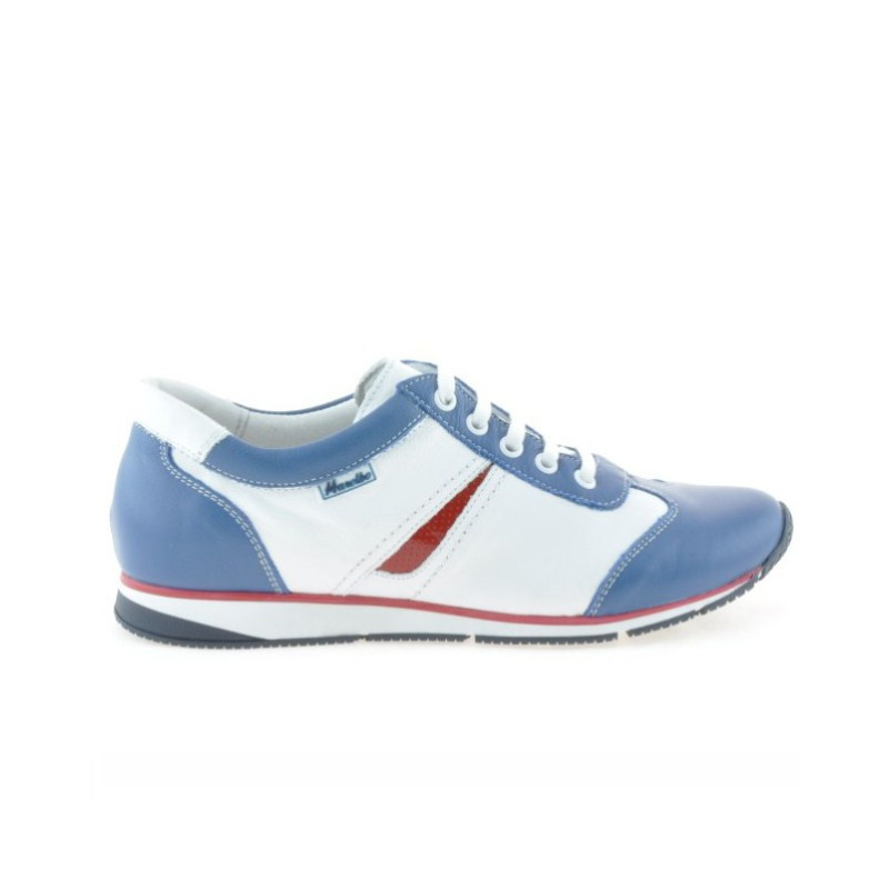 Baskets femme 196 indigo+blanc