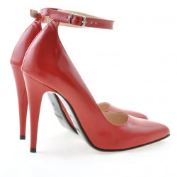 Chaussures élégantes femme 1247 verni rouge satiné