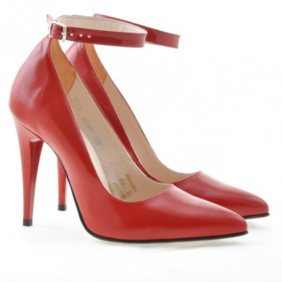 Chaussures élégantes femme 1247 verni rouge satiné