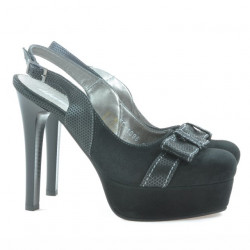 Sandales femme 1096 noir antilope combiné