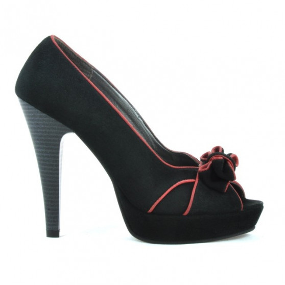 Sandales femme 1099 noir antilope+rouge