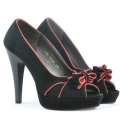 Sandales femme 1099 noir antilope+rouge