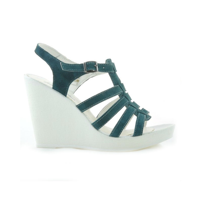 Sandales femme 575 vert velours
