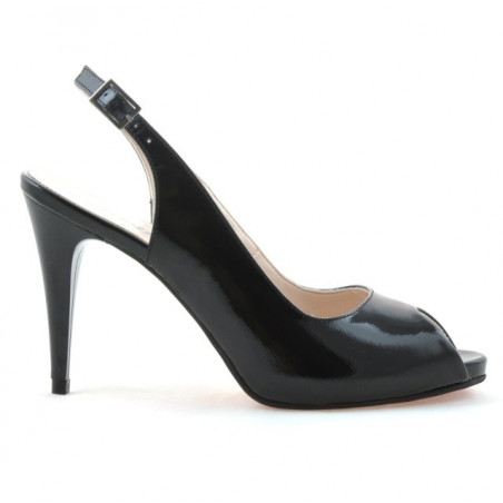 Sandales femme 1250 vernis noir satiné