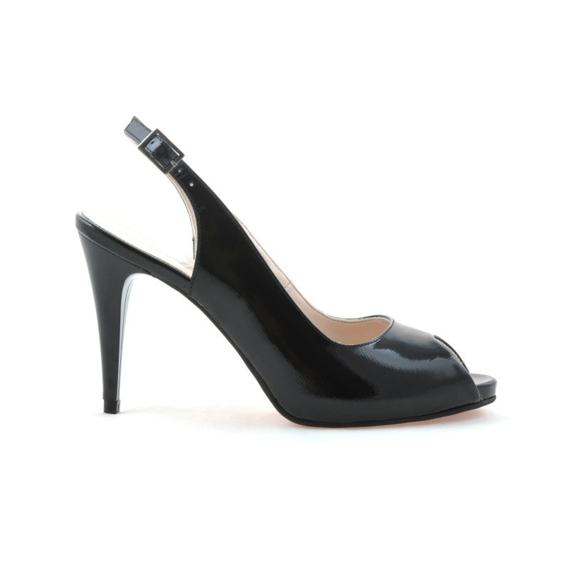 Sandales femme 1250 vernis noir satiné