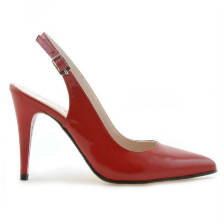 Sandales femme 1249 vernis rouge satiné