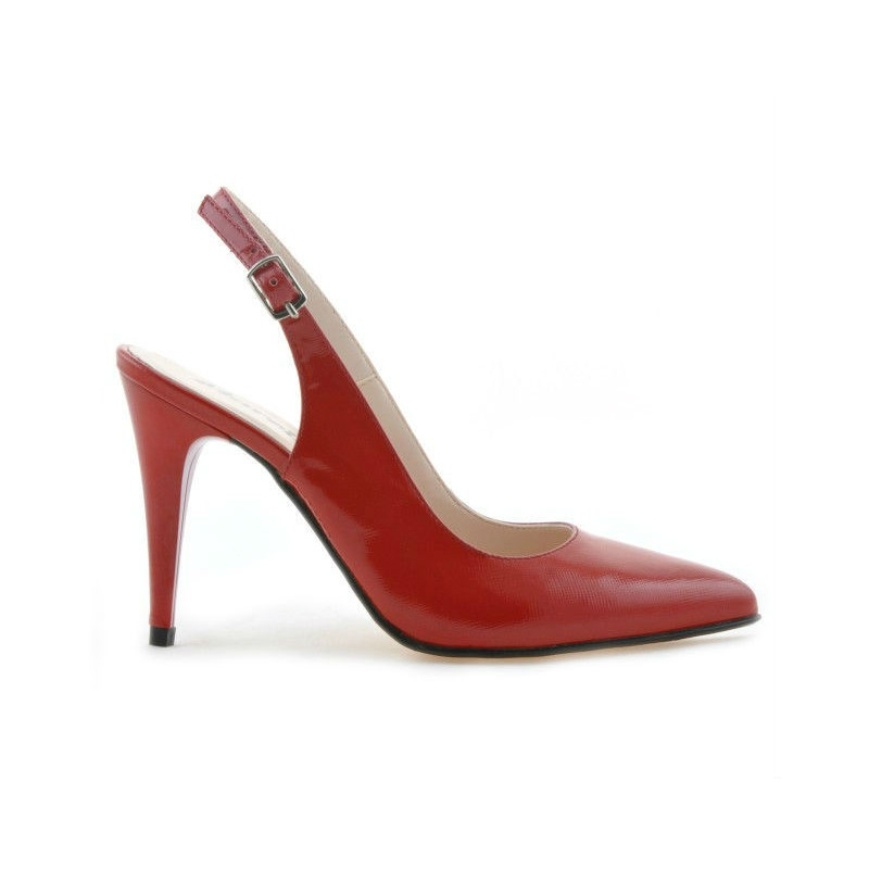 Sandales femme 1249 vernis rouge satiné