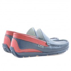Mocassins adolescents 395 indigo+rouge