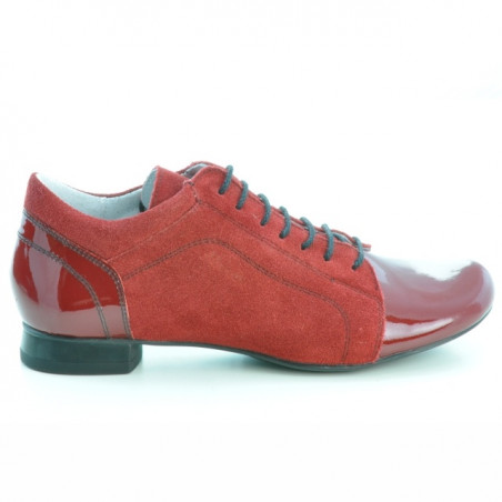 Chaussures casual femme 645 verni rouge combiné