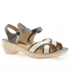Sandales femme 501 marron+beige