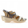 Sandales femme 501 marron+beige