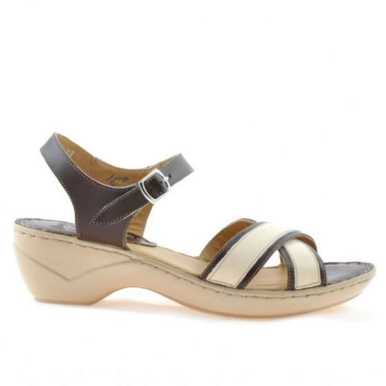 Sandales femme 501 marron+beige