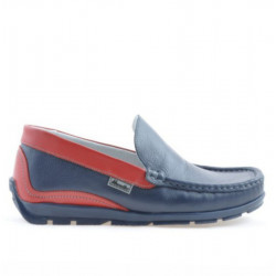 Mocassins adolescents 395 indigo+rouge