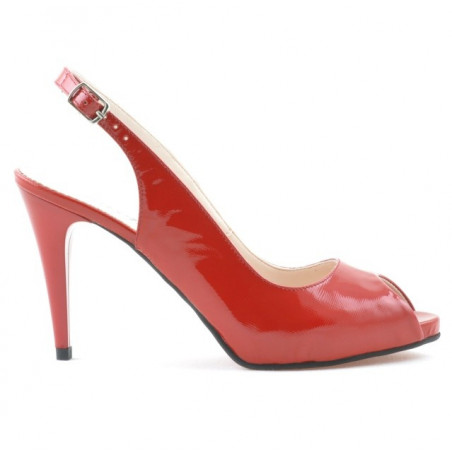 Sandales femme 1250 vernis rouge satiné