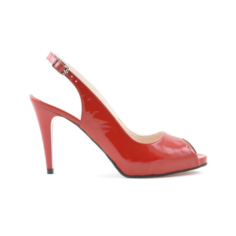 Sandales femme 1250 vernis rouge satiné