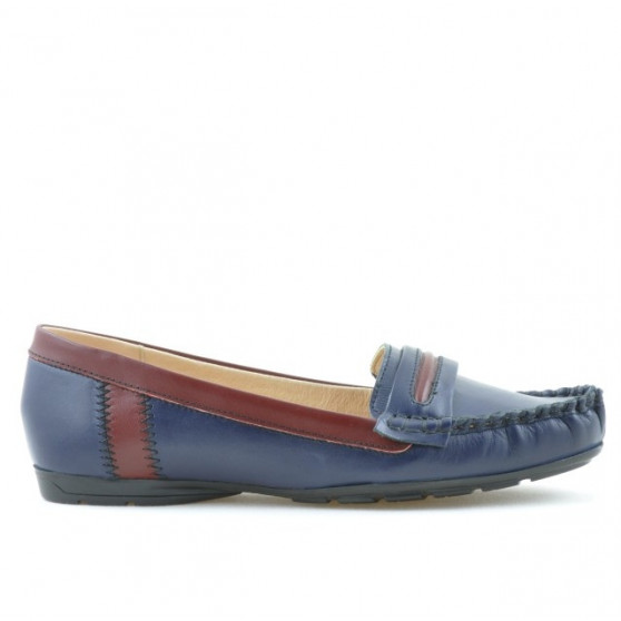 Mocassins femme 619 indigo+bordeaux