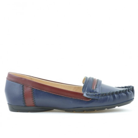 Mocassins femme 619 indigo+bordeaux
