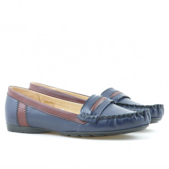 Mocassins femme 619 indigo+bordeaux