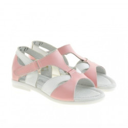 Sandales enfants petite taille 09c rose+blanc