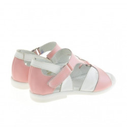 Sandales enfants petite taille 09c rose+blanc