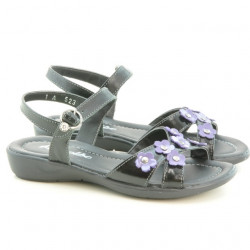 Sandales enfants 523 vernis noir+violet