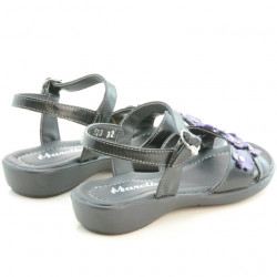 Sandales enfants 523 vernis noir+violet