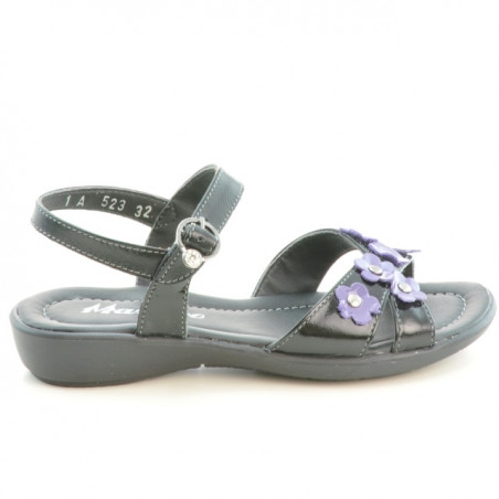 Sandales enfants 523 vernis noir+violet