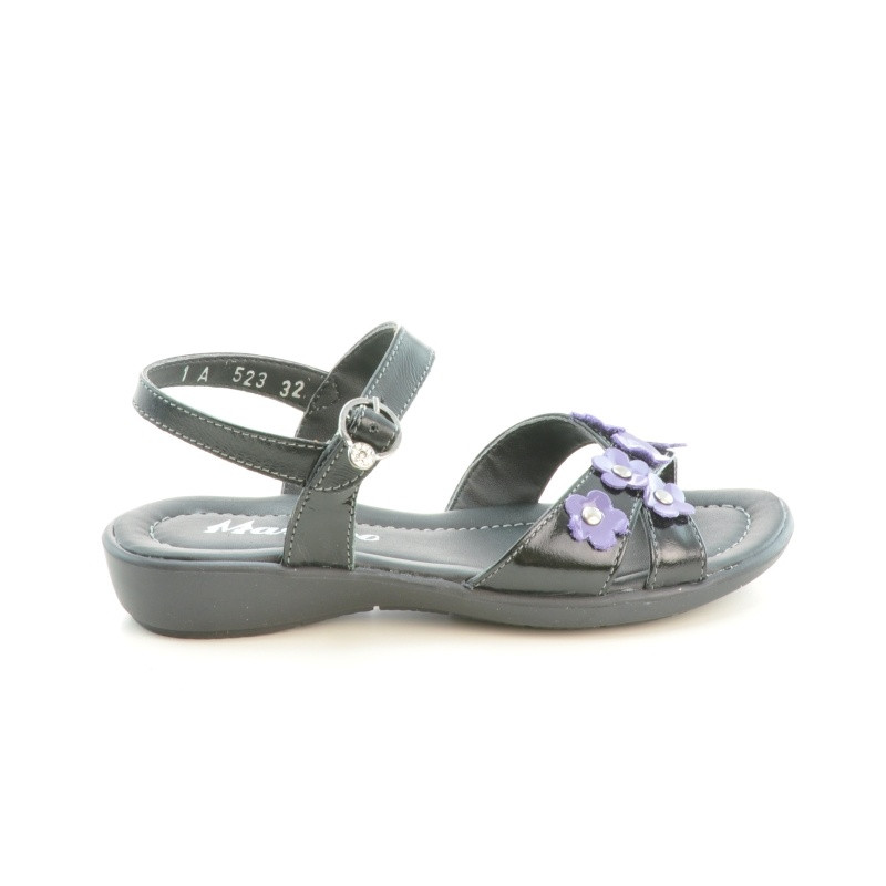 Sandales enfants 523 vernis noir+violet