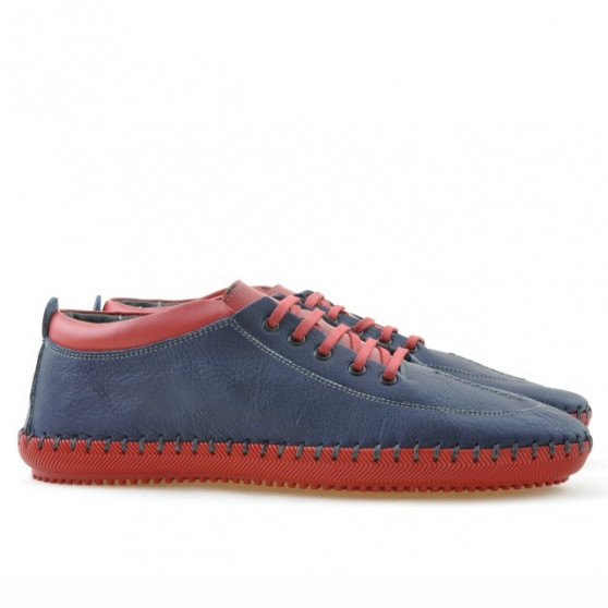 Mocassins hommes 864 indigo+rouge
