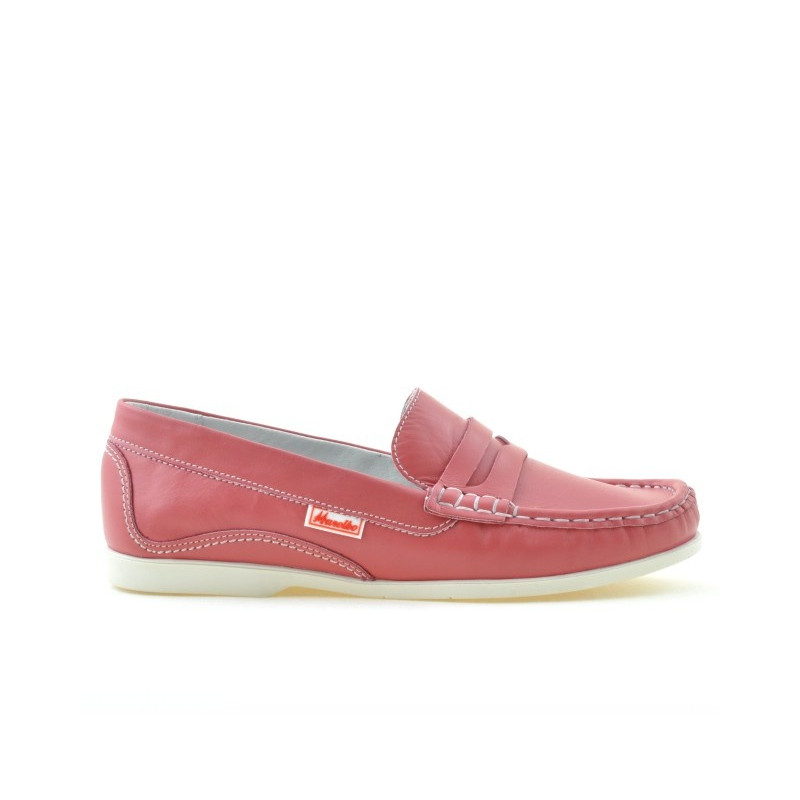 Mocassins femme 661 rouge corail
