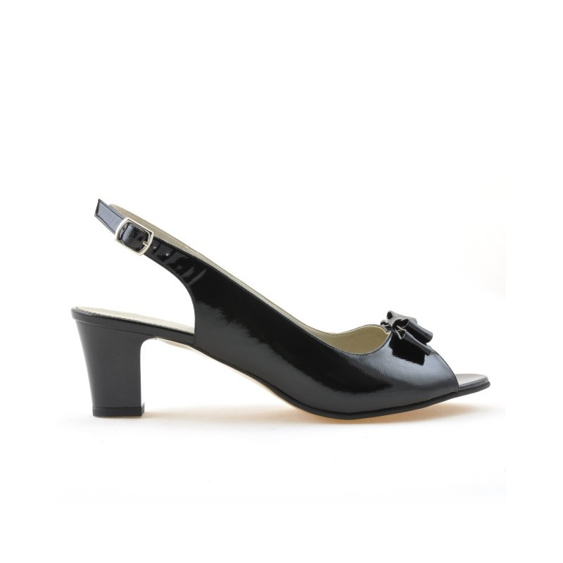 Sandales femme 1251m vernis noir satiné