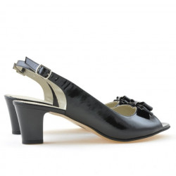 Sandales femme 1251m vernis noir satiné