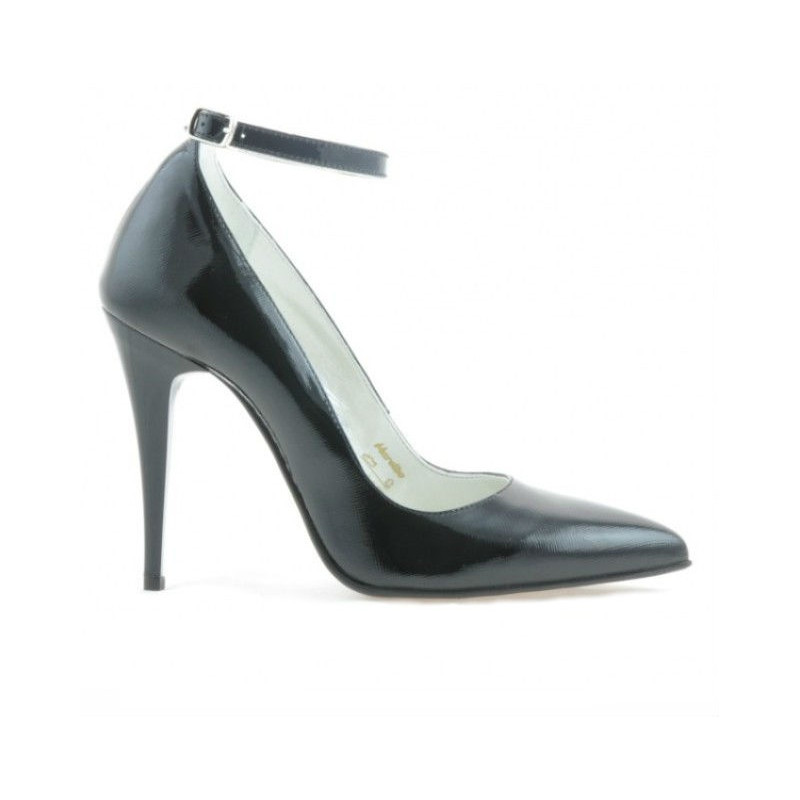 Chaussures élégantes femme 1247 vernis noir satiné
