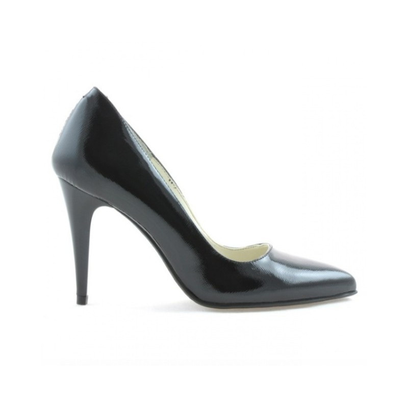 Chaussures élégantes femme 1246 vernis noir satiné