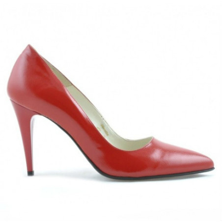 Chaussures élégantes femme 1246 vernis rouge satiné
