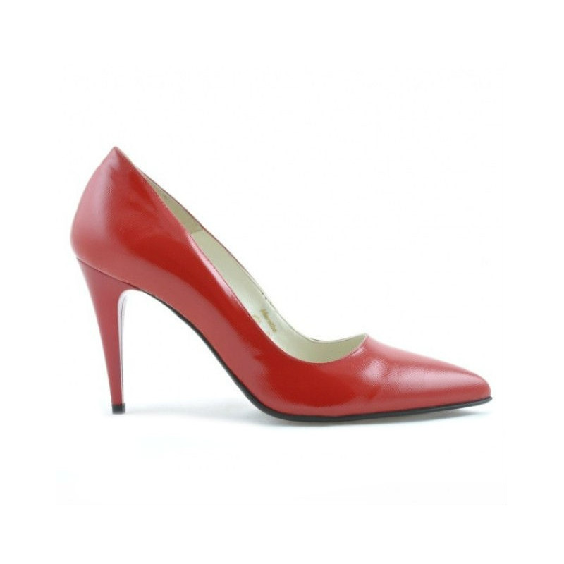 Chaussures élégantes femme 1246 vernis rouge satiné