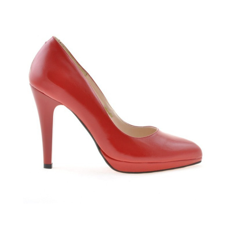 Chaussures élégantes femme 1233 vernis rouge satiné