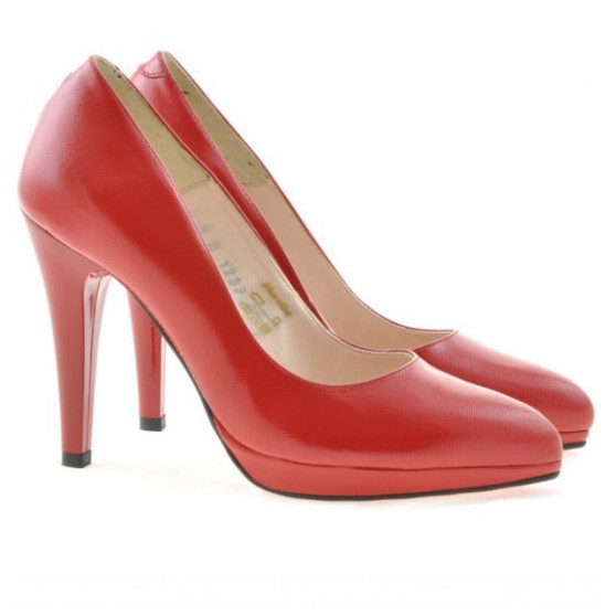 Chaussures élégantes femme 1233 vernis rouge satiné