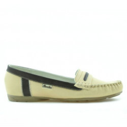 Mocassins femme 619 beige+café