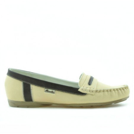 Mocassins femme 619 beige+café