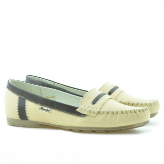 Mocassins femme 619 beige+café