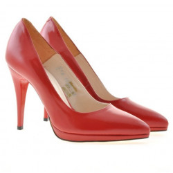 Chaussures élégantes femme 1244 verni rouge satiné
