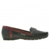Mocassins femme 619 noir+bordeaux