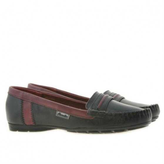 Mocassins femme 619 noir+bordeaux