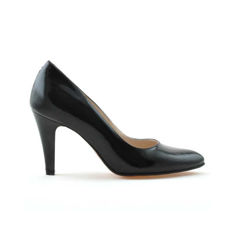 Chaussures élégantes femme 1234 vernis noir satiné