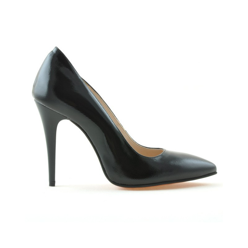 Chaussures élégantes femme 1241 vernis noir satiné